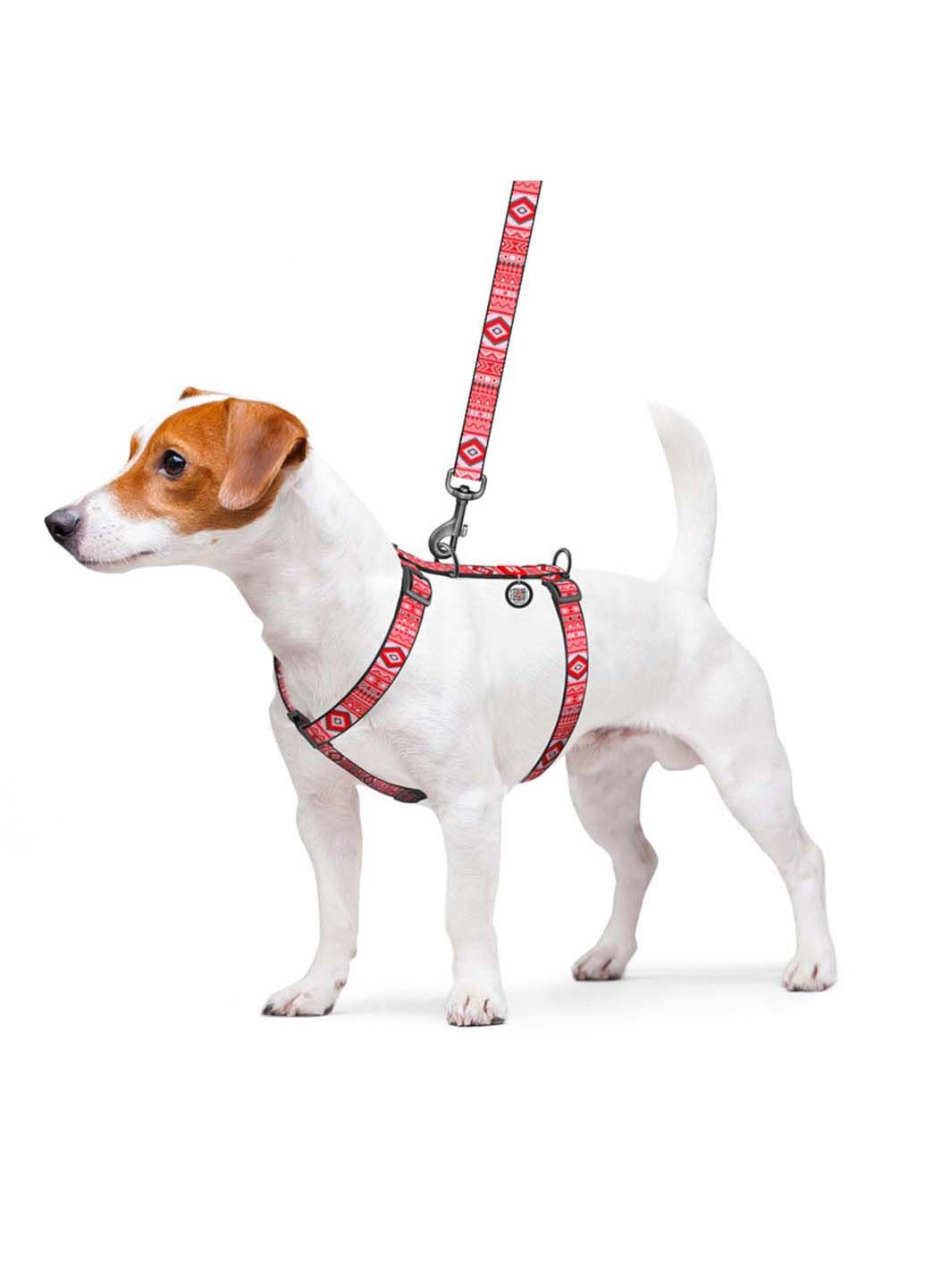 Шлея для собак анатомическая H-образная Nylon Этно пластиковый фастекс S Ш 15 мм A 30-40 B 30-50 WAUDOG (292175361)