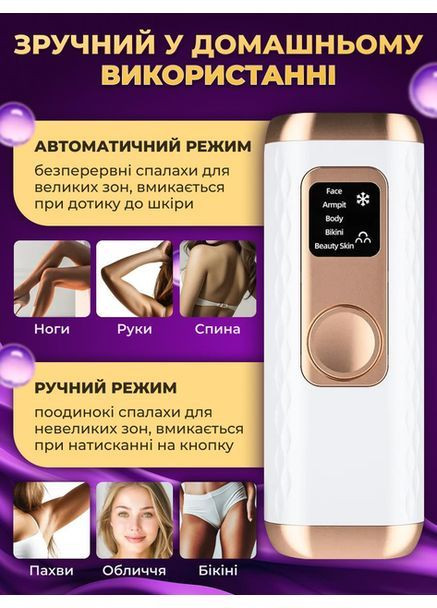 Фотоэпилятор женский лазерный эпилятор с функцией охлаждения компактный 5 уровней интенсивности для эпиляции Medica+ 08 (362412382)