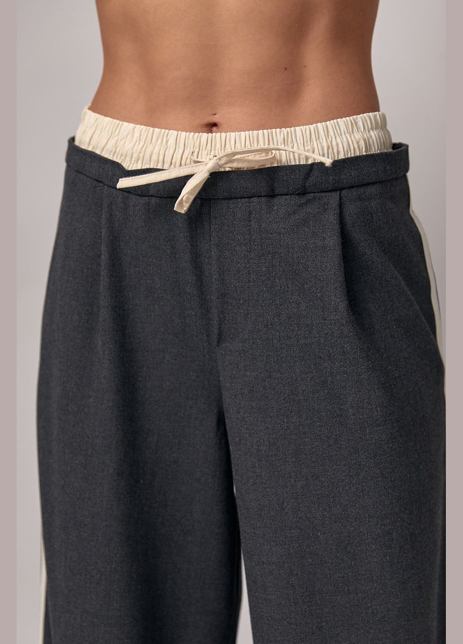 Жіночі штани з лампасами на резинці Lurex (282953585)
