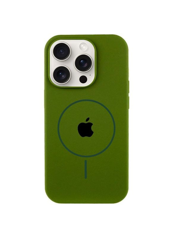 Чехол Silicone Case Full Protective (AA) с MagSafe для Apple iPhone 16 (6.1") Оливковый Epik (372972936)