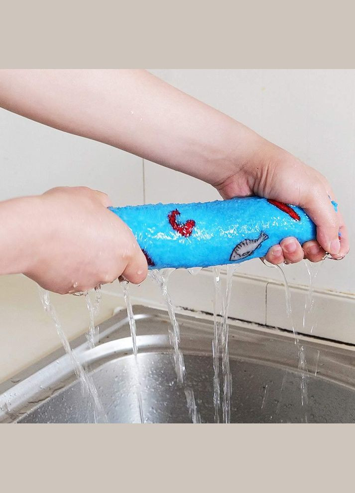 Набор двусторонних кухонных тряпок 5 шт разноцветные (NR0178_2) No Brand (315885534)