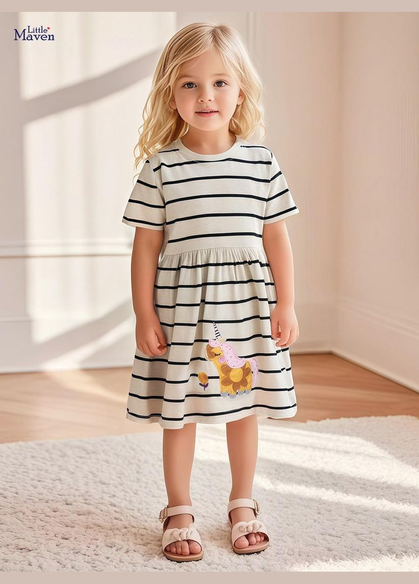 Серое детское летнее платье для девочки арт 2923 серый Little Maven (320950746)