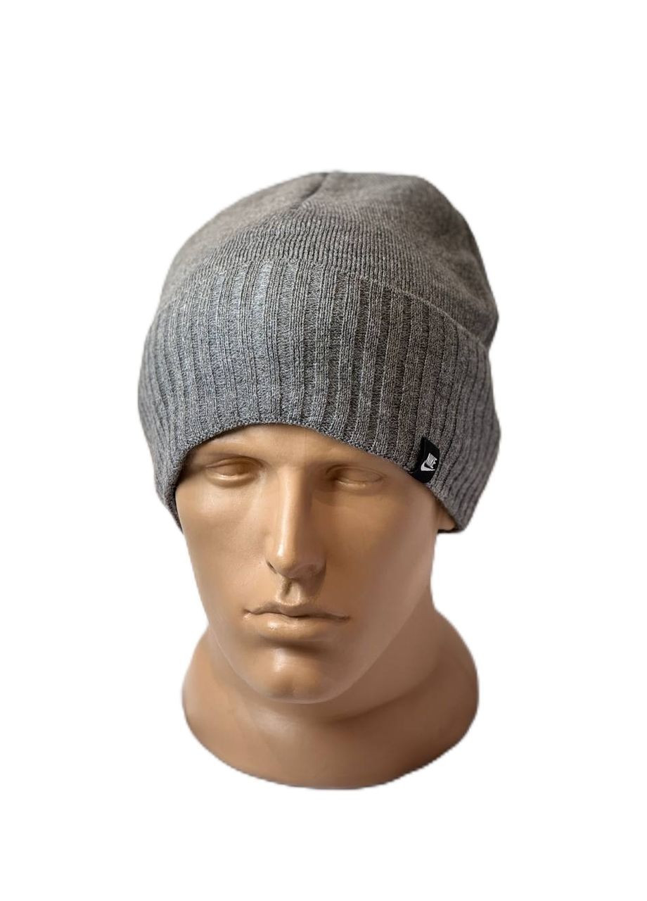 Мужская осенняя шапка в светло-сером цвете. No Brand (365644527)