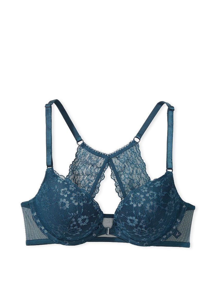 Темно-синій бюстгальтер sexy tee posey lace push-up bra 85d Victoria's Secret з кісточками