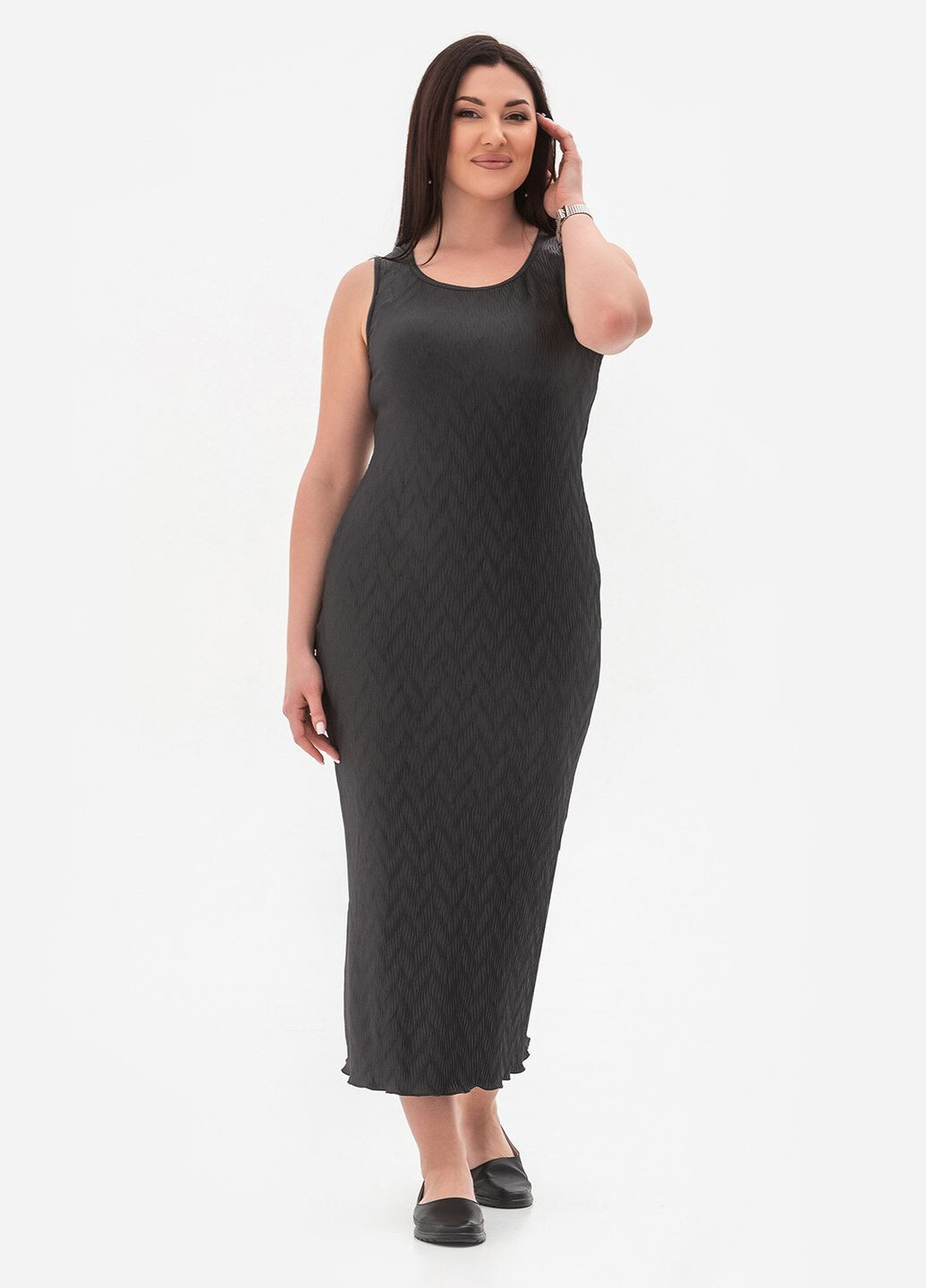 Серое платье mitt Garne однотонное