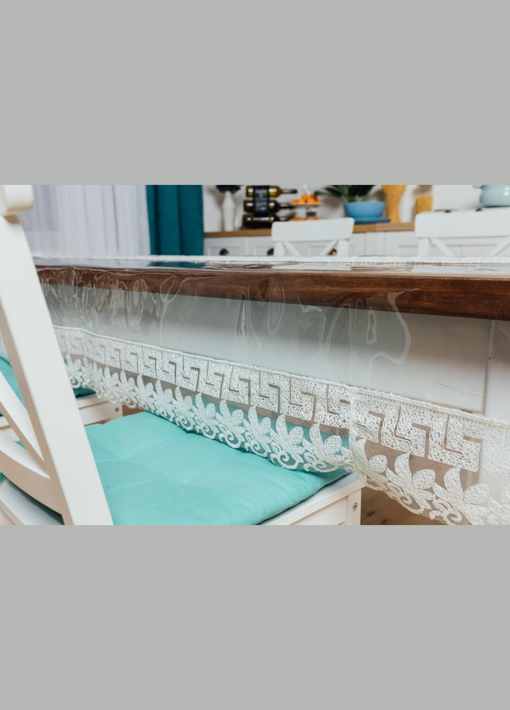 Силіконова скатертина Молочний Версаче Мереживо 210x120см Royal House (315144326)