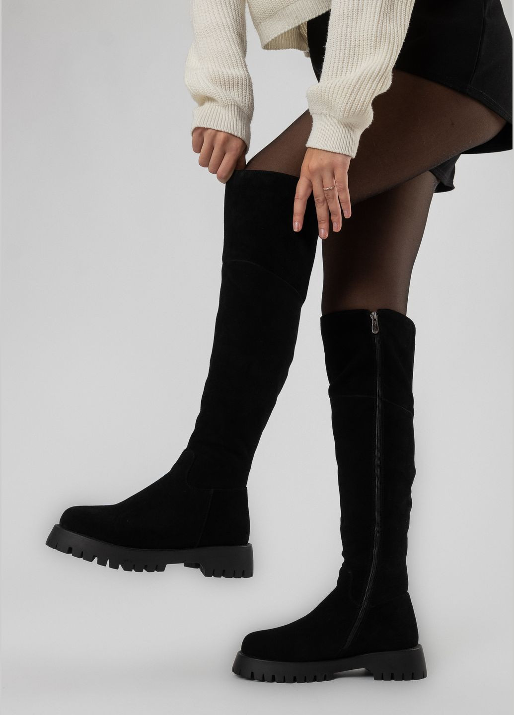 Черные осенние ботфорты (1729ца) Melanda.M
