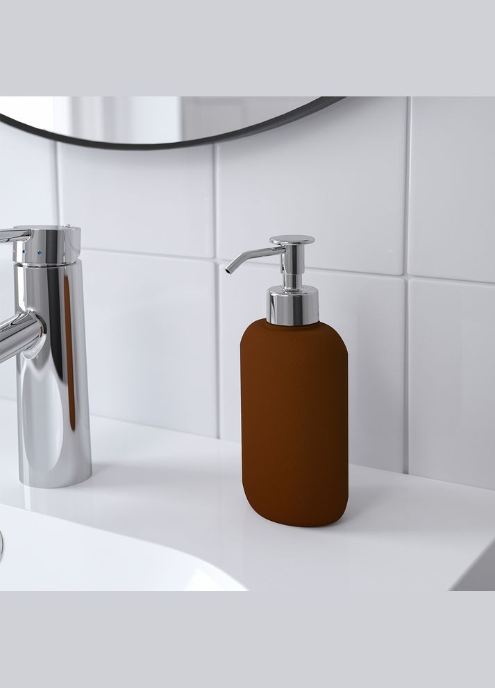 Дозатор для жидкого мыла керамический коричневый 300 мл IKEA (288044384)
