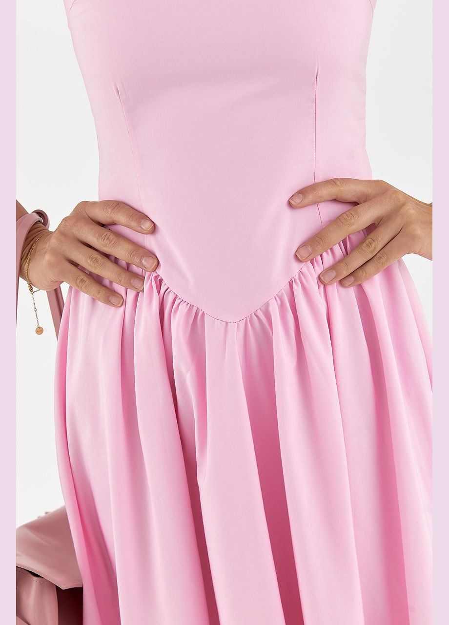 Рожева пишна сукня з корсетним верхом Lurex