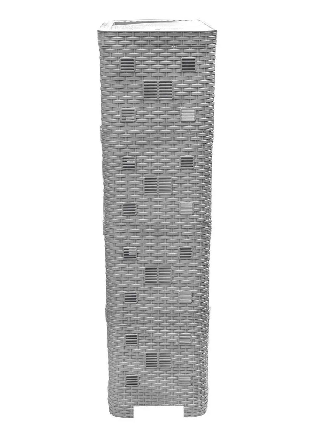 Етажерка підставка полиця п'ятирівнева пластикова для зберігання взуття речей сумок одягу 52х30х107 см (482049-Prob) Сіра Unbranded (369979705)