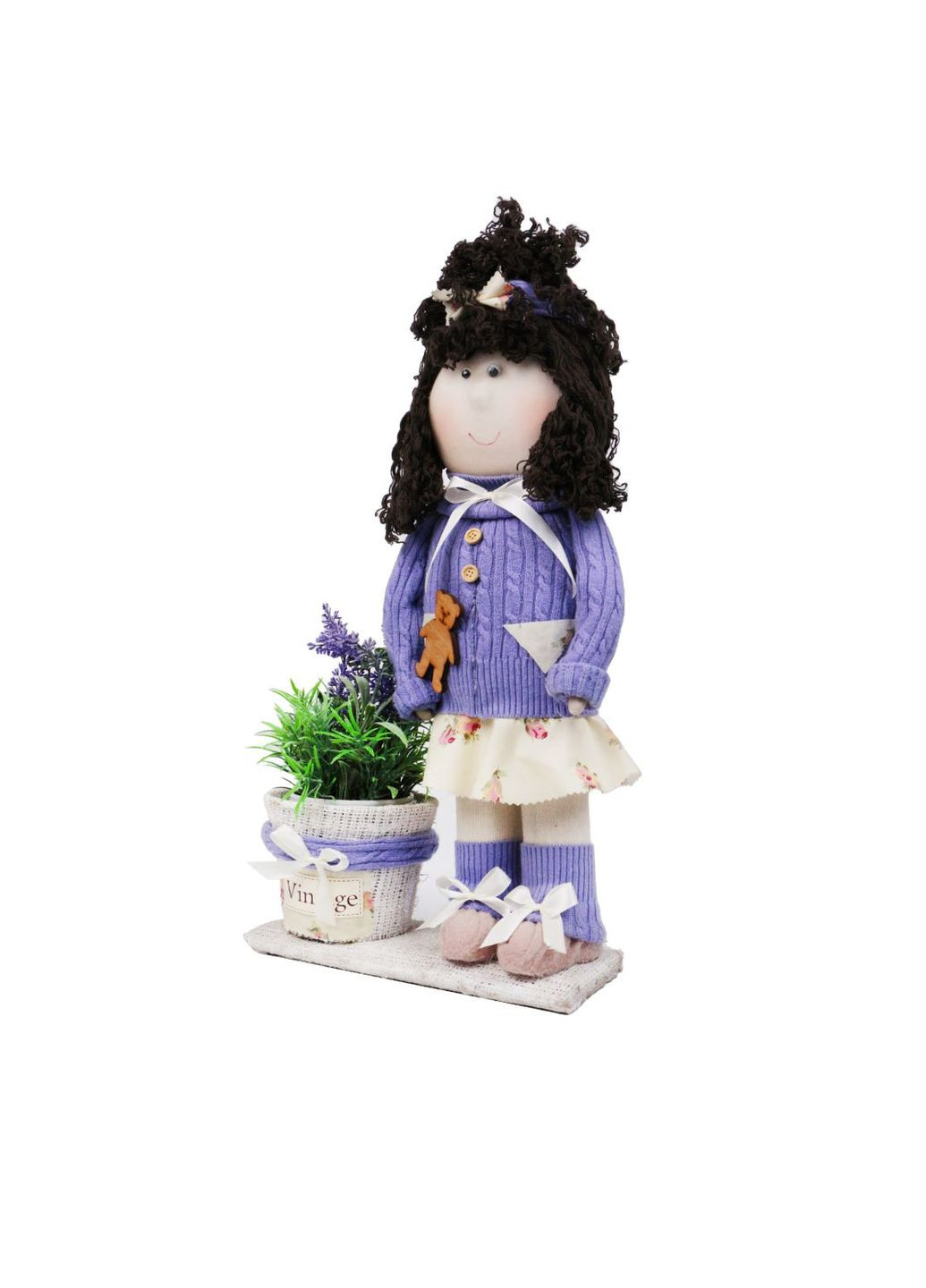 Интерьерная Кукла хенд-мейд с вазоном для декора Handmade (292263346)