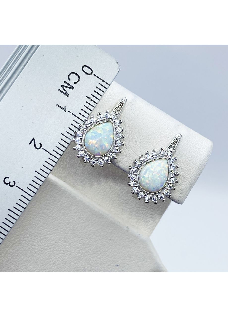 Серьги серебряные с белым опалом 4,31 г No Brand (369736723)