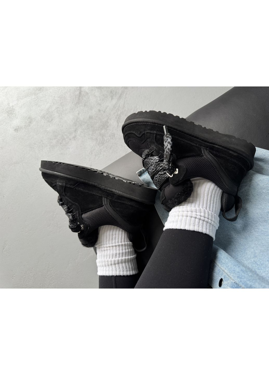 Кросівки жіночі та чоловічі UGG Lowmel Sneaker Black | Угі Лоумелл чорні демісезони (372463802)