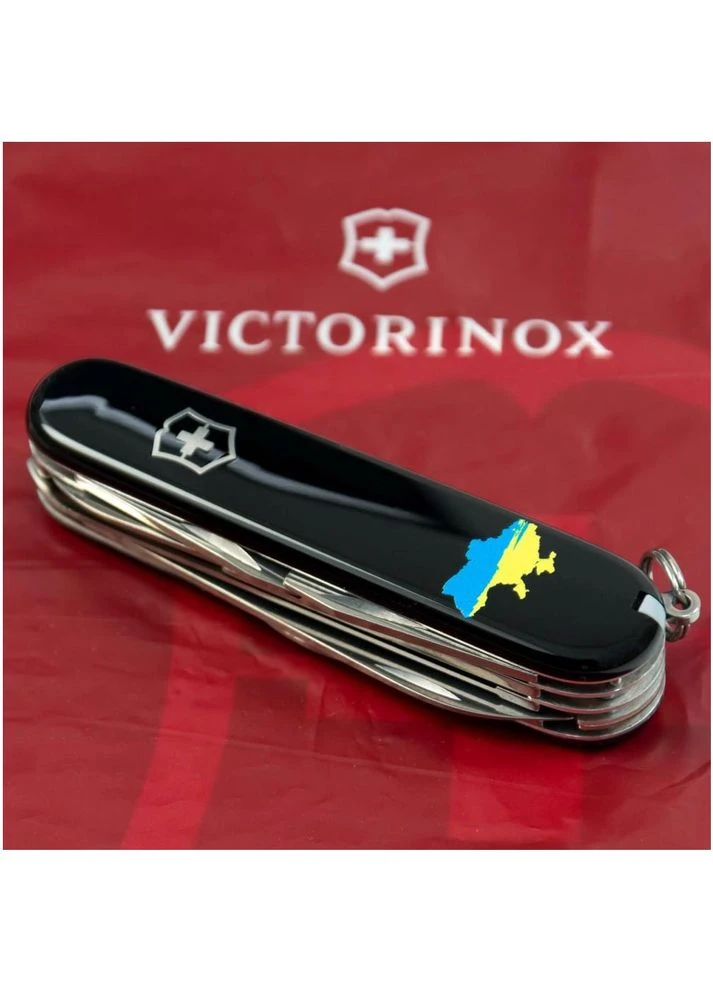 Ніж Huntsman Ukraine Black "Карта України Жовто-Блакитна" (1.3713.3_T1166u) Victorinox (391414684)