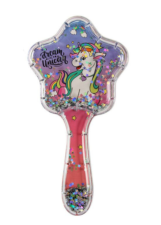 Гребінець H2054 Єдиноріг, з блискітками (6920213520543) Вид 1 No Brand (315321535)