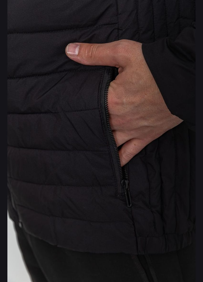 Чорна демісезонна куртка чоловіча демісезонна з капюшоном, колір чорний, Ager