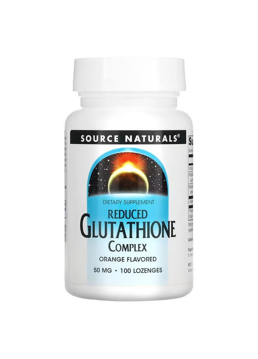 Натуральна добавка Reduced Glutathione Complex, 100 льодяників Апельсин Source Naturals (293418020)
