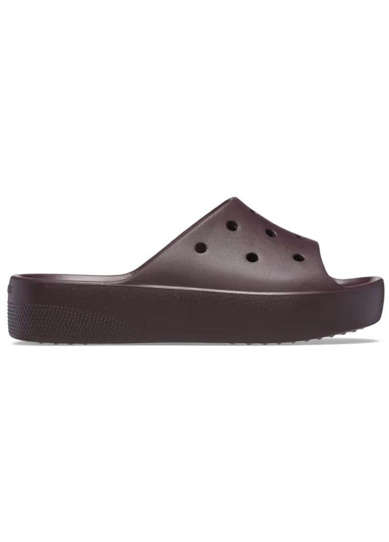 Вишневые женские кроксы classic platform slide m5w7--24 см dark cherry 208180 Crocs