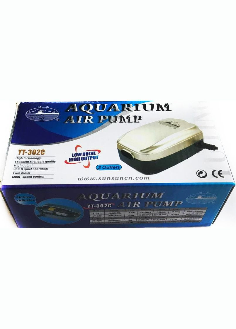 Компрессор воздушный YT302С, 3 W для аквариумов до 100 л Sunsun (278308385)