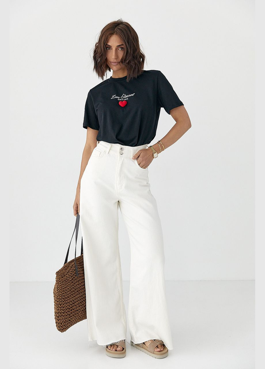 Футболка с объемным сердцем Lurex - (335400992)