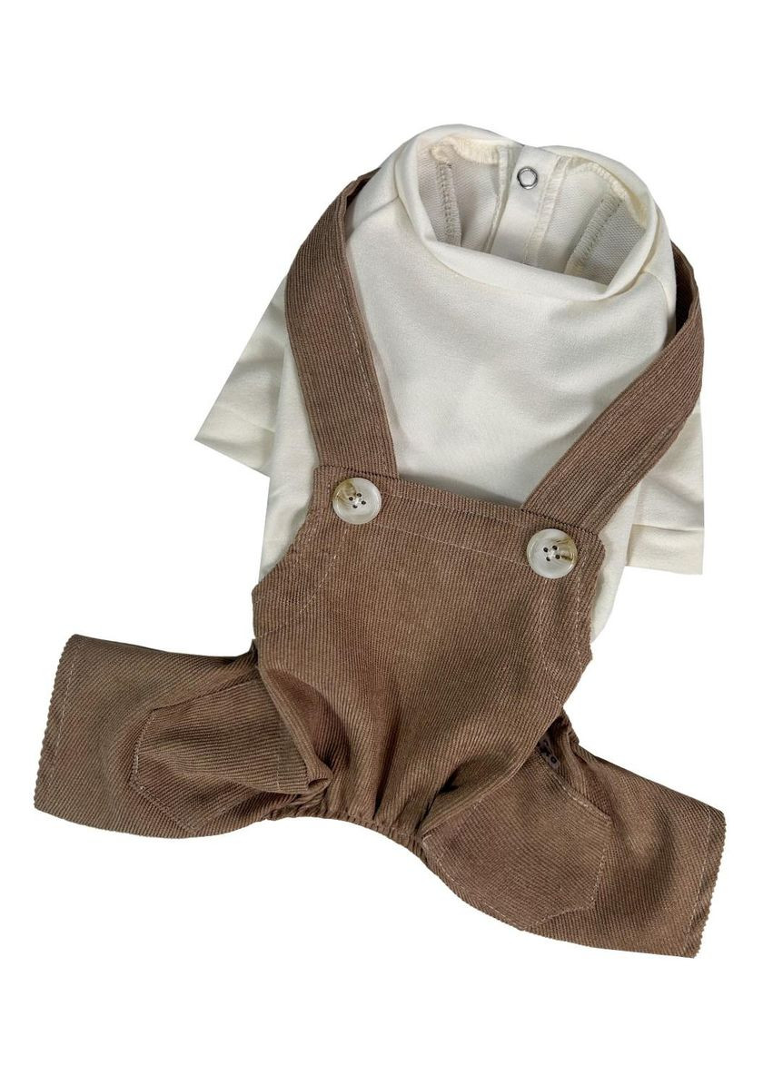 Костюм с лямками вельвет Коричневый D-211 Размер 6 Dogs Bomba (370275409)