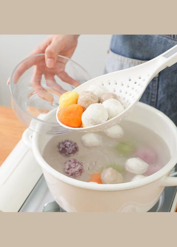 Друшляк-ложка з зажимом білий No Brand (348112181)