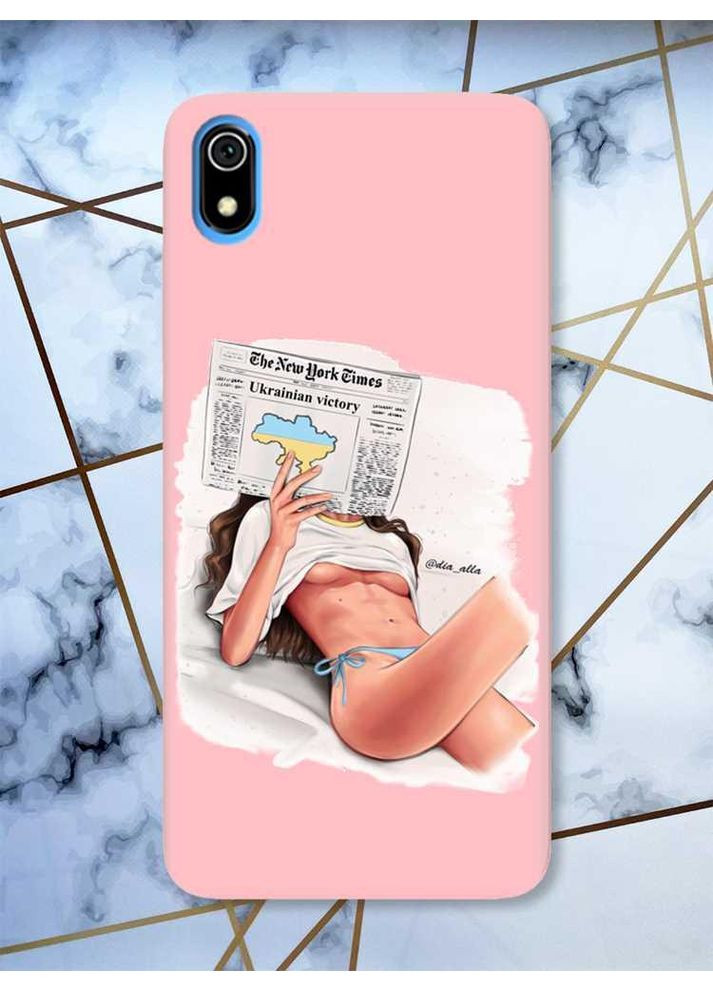 Матовый чехол на Xiaomi Redmi 7A Девушка с газетой (принт 31) Creative (359481878)