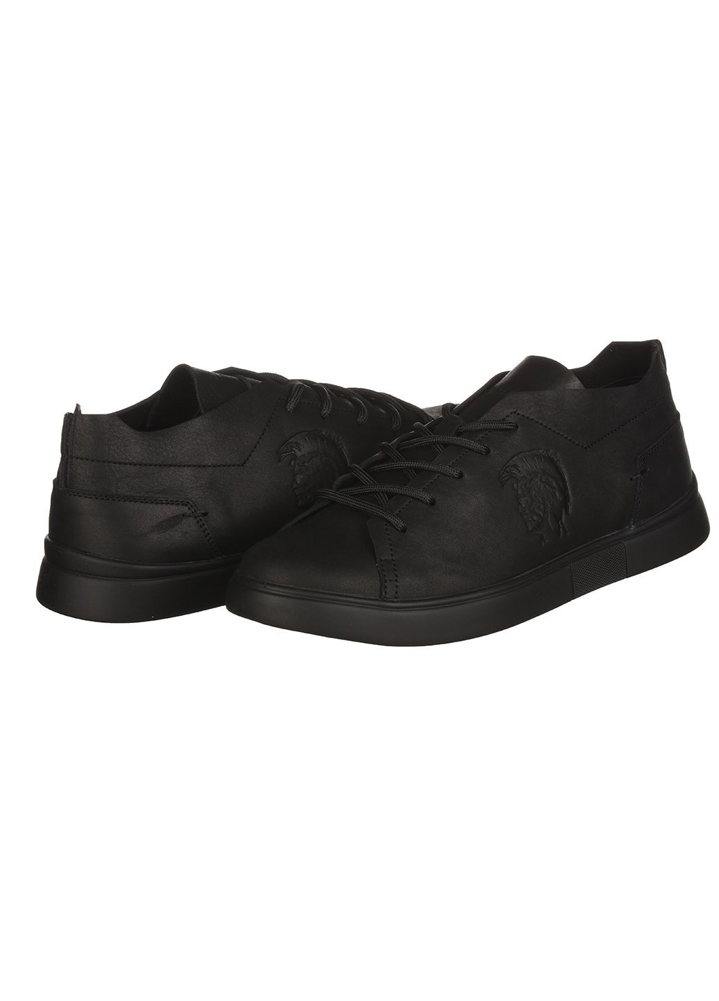 Черные демисезонные кроссовки из кожи для мужчин Trendy