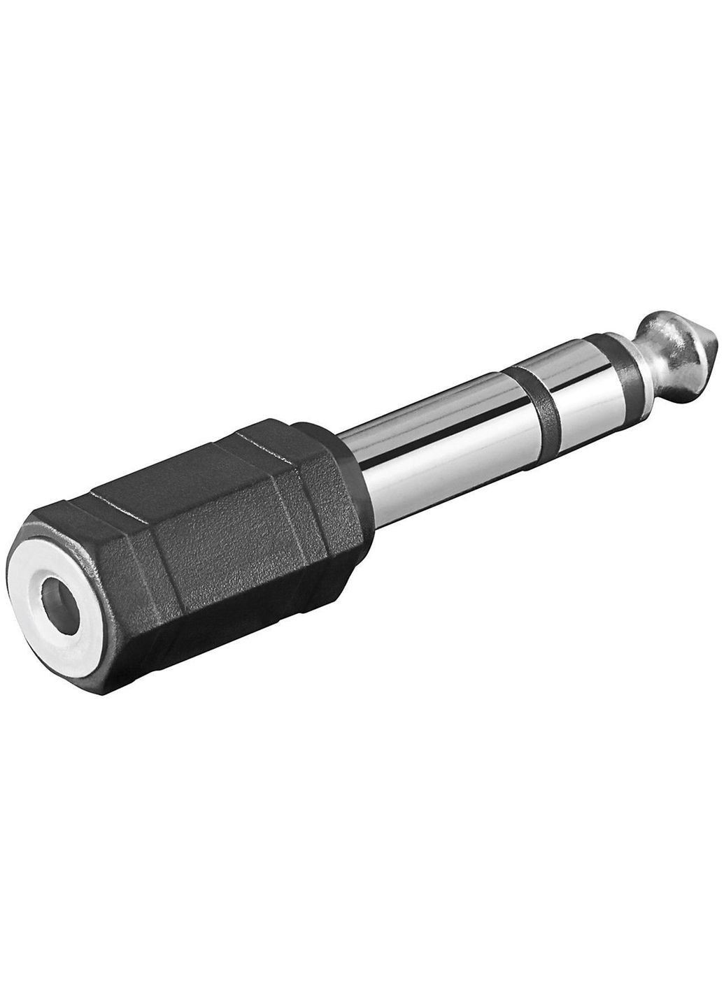 Перехідник аудіо Jack 3.5mm 3pin 6.3mm F/M (мама/тато) адаптер Stereo Plastic Goobay (369645501)