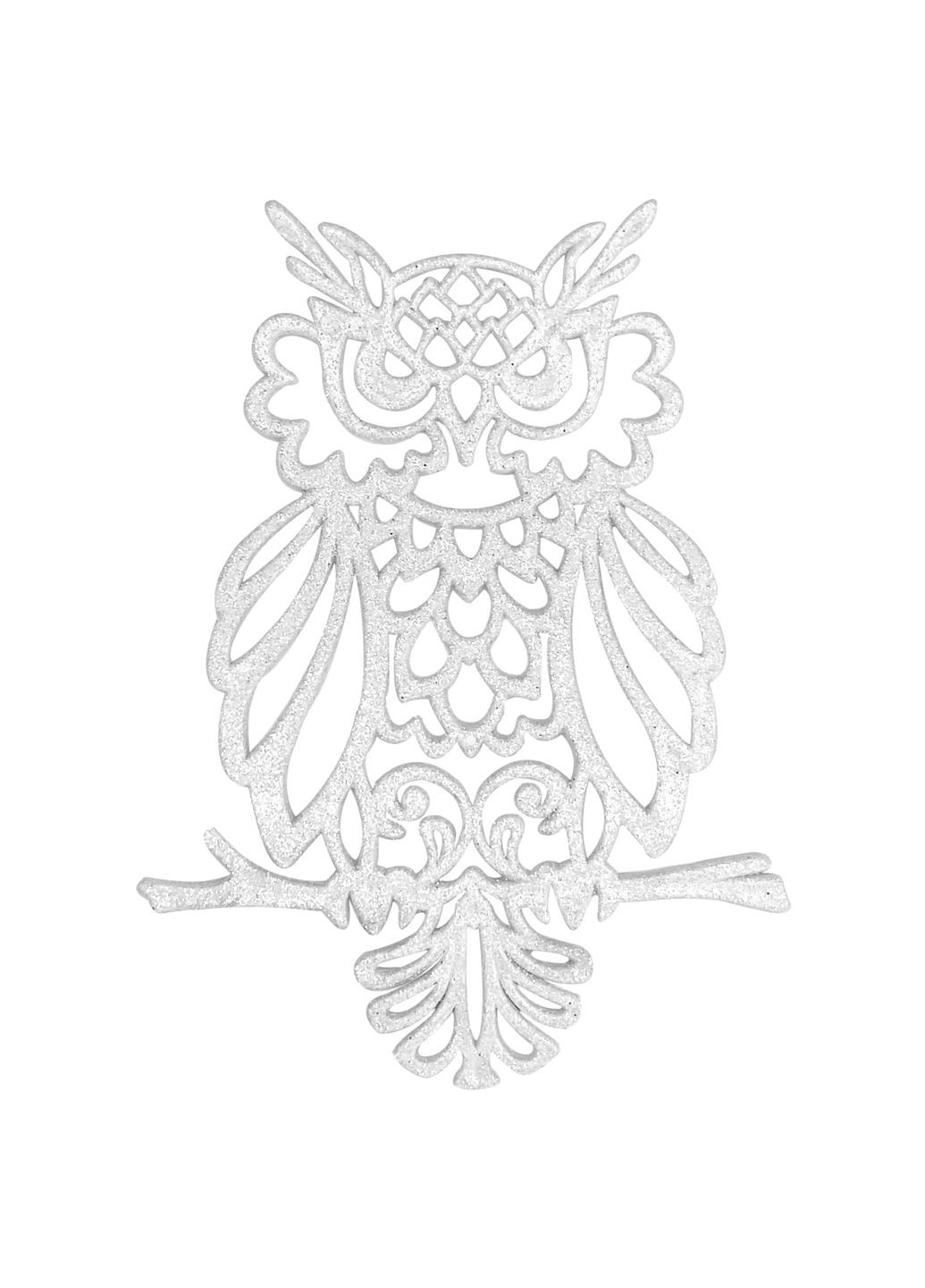 Новорічна підвіска Сова 2Д 8,5х11,5см білий MIS LT (365627195)