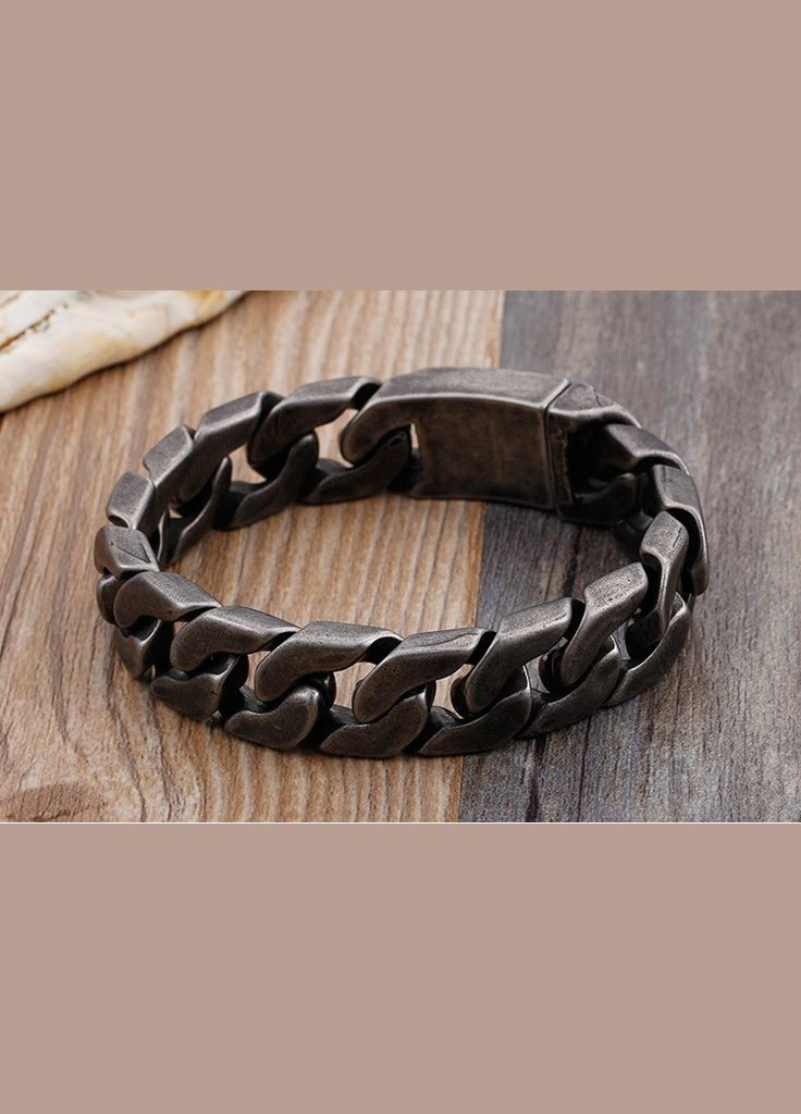 Браслет чоловічий сталевий на руку широкий чорний Avalon KB 76210 (331173210)