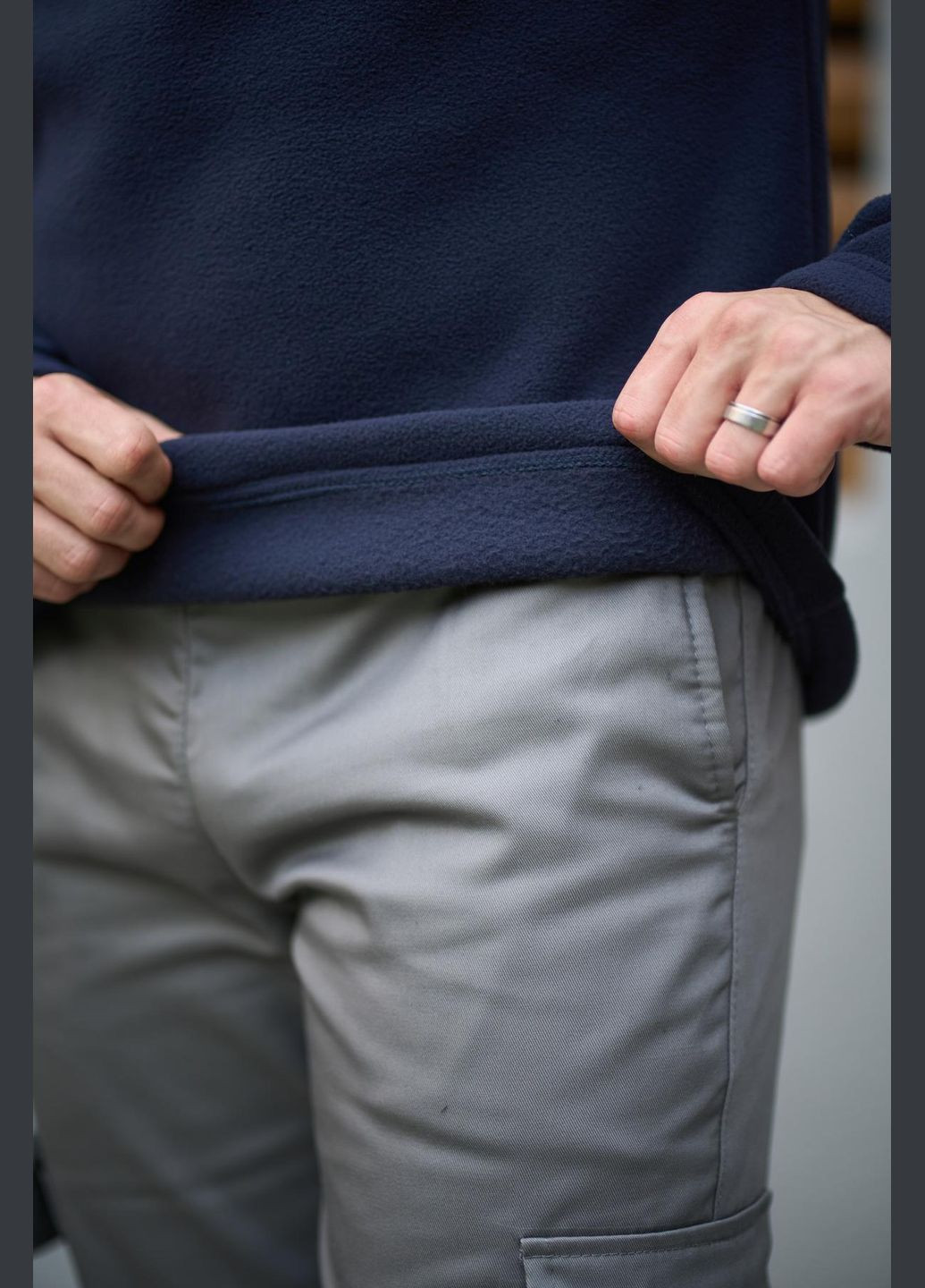 Синий свитшот мужской флисовый синий Intruder (359381244)