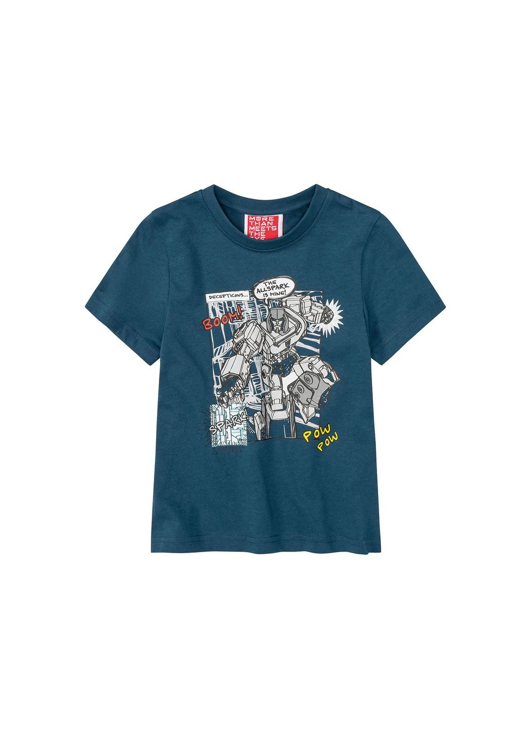 Бірюзова демісезонна футболка бавовняна з принтом для хлопчика трансформер / transformers 381964 бірюза Disney