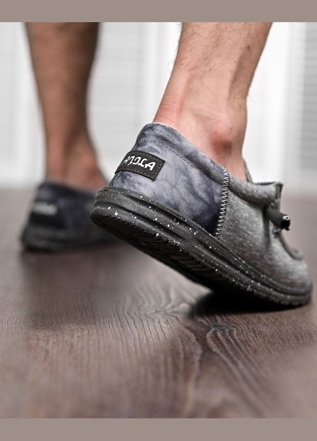 Серые мужские лоферы кордура черные No Brand