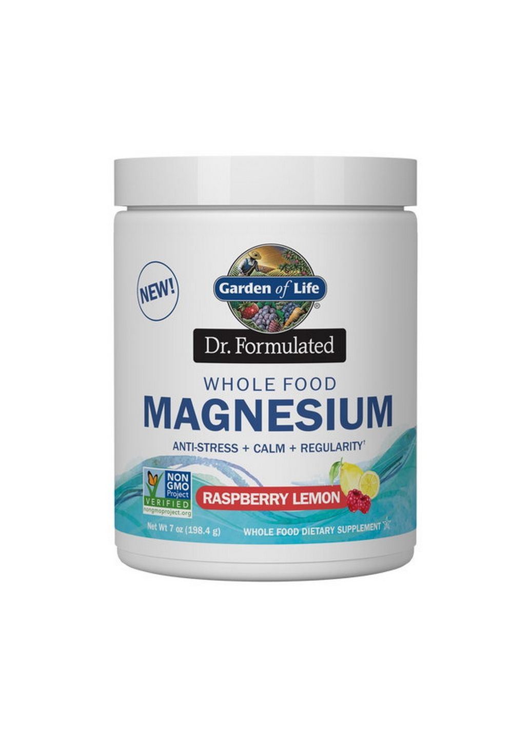 Витамины и минералы Dr. Formulated Whole Food Magnesium, 197.4 грамм Лимон-малина Garden of Life (293417951)