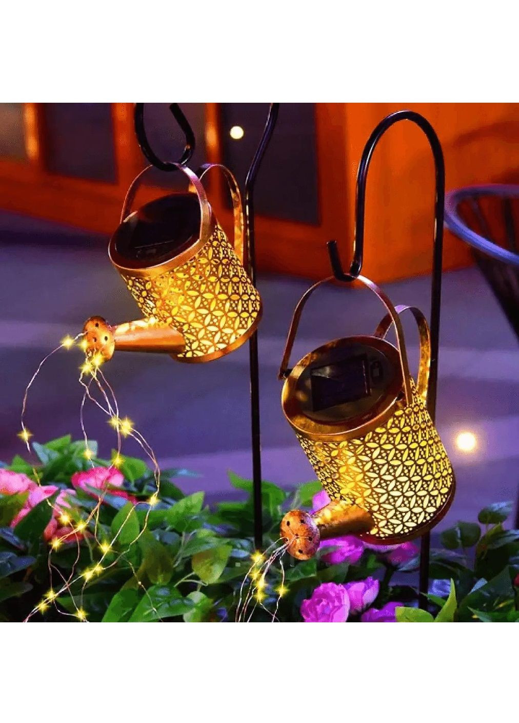 Ліхтар лампа світильник газонний садовий металевий із сонячною панеллю захистом від вологи та пилу (478188-Prob) Лейка Unbranded (303166890)