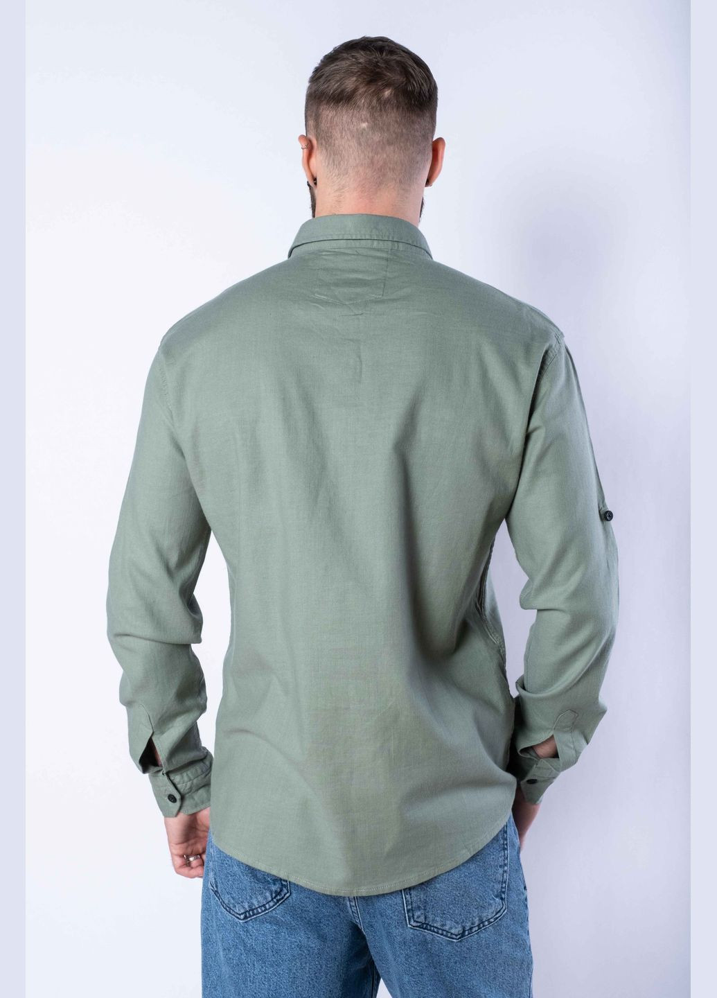 Сорочка з довгими рукавами в смужку (Оливковий) Time of Style (322069051)