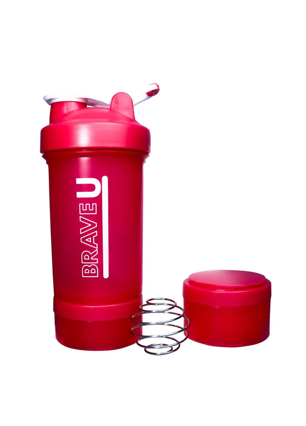Shaker with containers 3 in 1 - 600ml Pink спортивний шейкер Brave U (282962579)