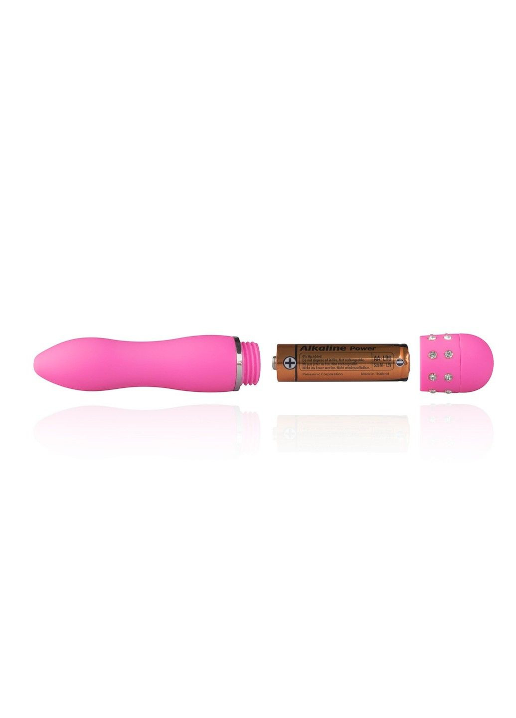 Мини-вибратор со стразами, розовый, 11.4 х 2.4 см EasyToys (290850965)
