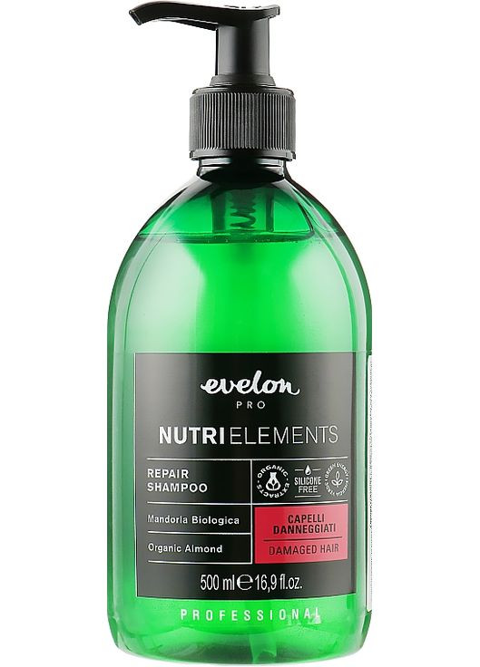 Восстанавливающий шампунь для волос Evelon Pro Nutri Elements Repair Shampoo Organic Almond 500ml (850161-31021968) Parisienne Italia (368627012)