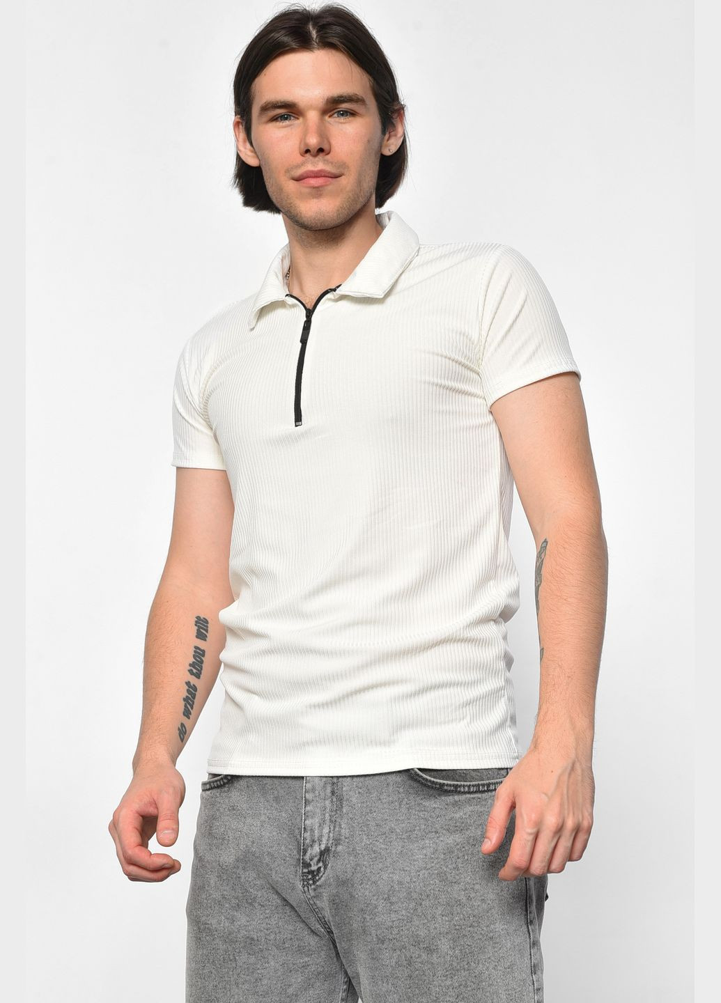 Белая футболка мужская поло белого цвета Let's Shop