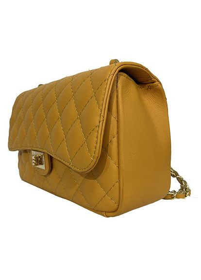 Сумка жіноча шкіряна жовта шанелька (Д/Ш/В) 28/8/15 (см) Felicita (336377577)