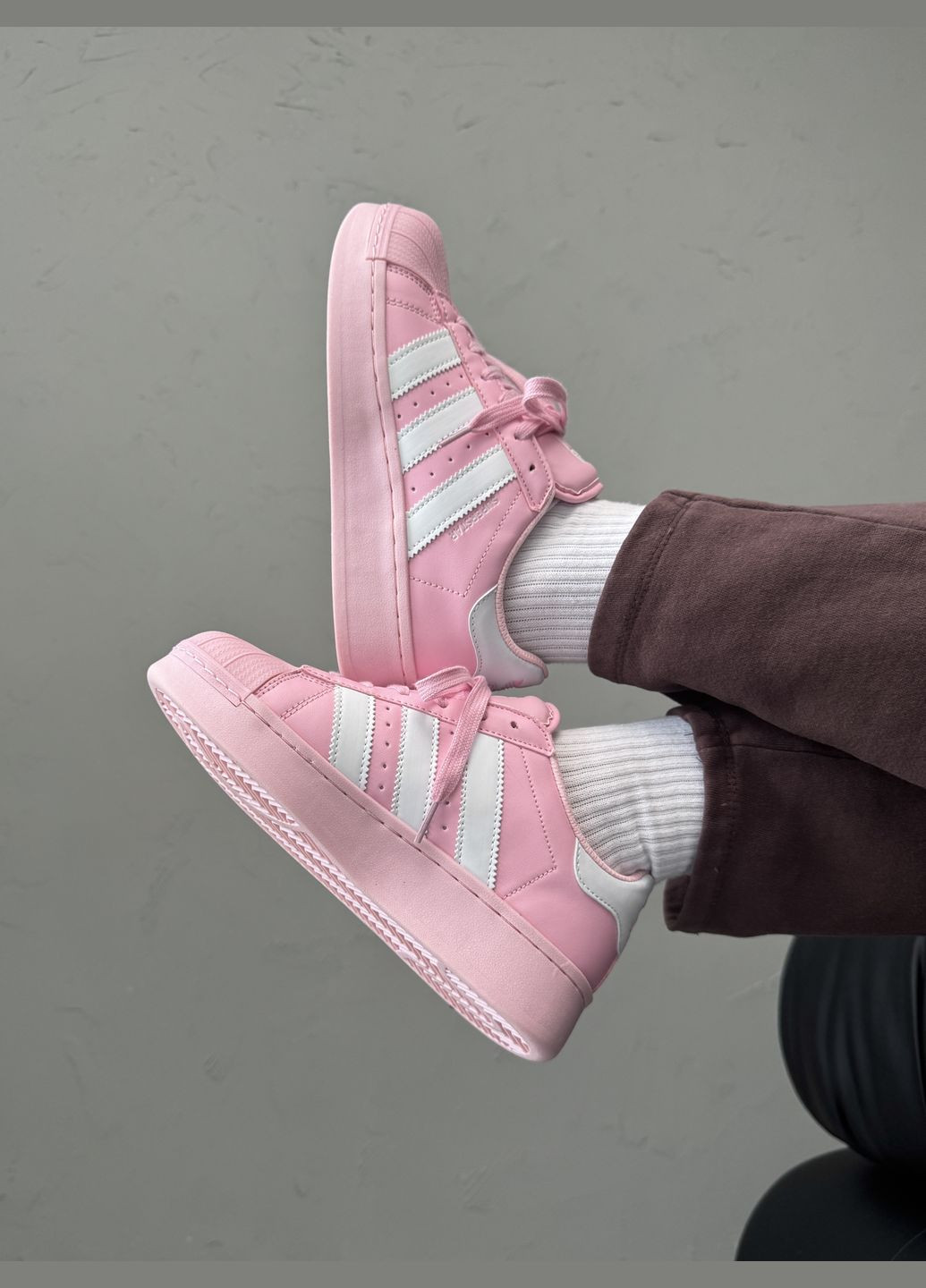 Кроссовки женские Adidas Superstar XLG pink | Адидас Суперстар розовые No Brand розовые демисезоны (316091154)