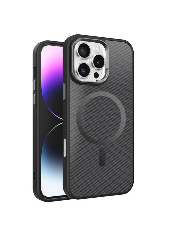 Чехол TPU+PC Carbon Mirage with MagSafe для Apple iPhone 16 Pro Max Black No Brand (345636729)
