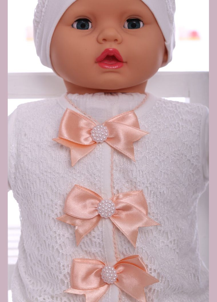 Человечек для девочки трикотажный с бантиками розовый 62 см (28208) BABYKROHA (315423765)