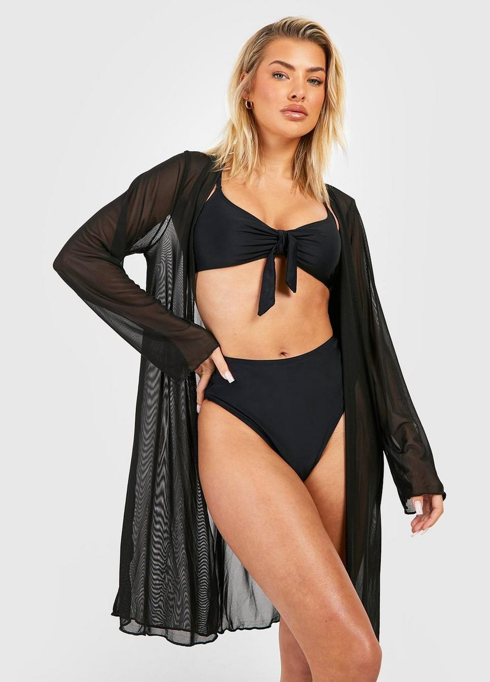 Черный летний купальник (лиф и трусики) раздельный Boohoo