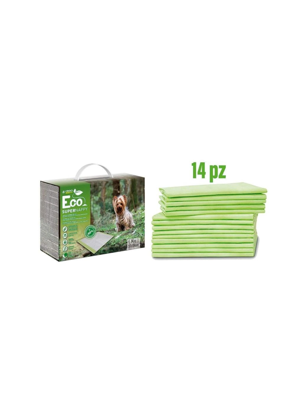 Одноразовые пеленки для собак Super Nappy Eco биоразлагаемые 57*54 см упаковка 14 шт Croci (282957809)