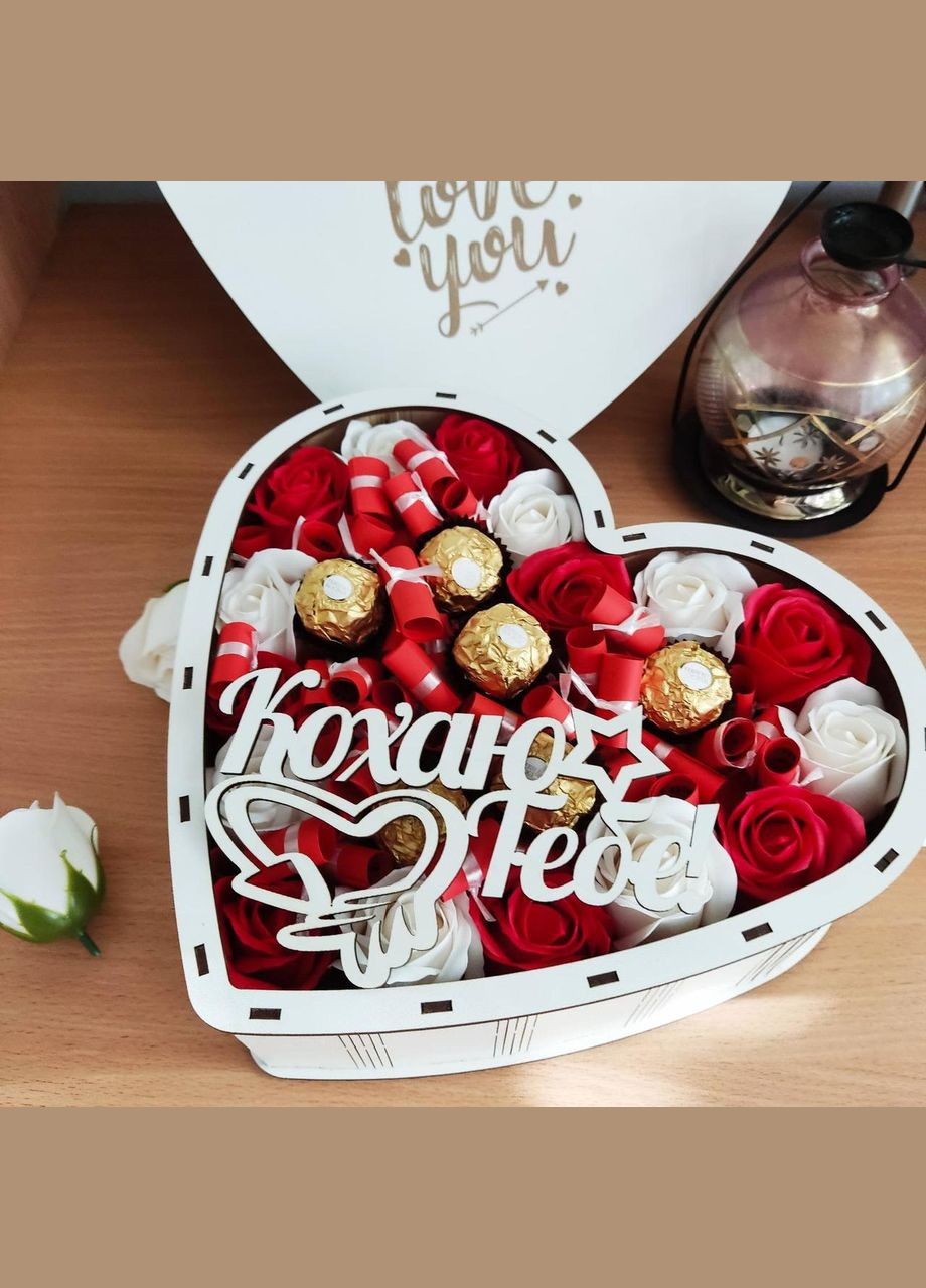 Бокс серце з цукерками Ferrero і 101 причиною «Чому я тебе кохаю» (ar58) No Brand (315888822)