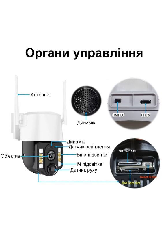 Автономная уличная 4G камера видеонаблюдения поворотная PTZ с солнечной панелью VC3-G, V380 pro (101132) Nectronix (321960409)