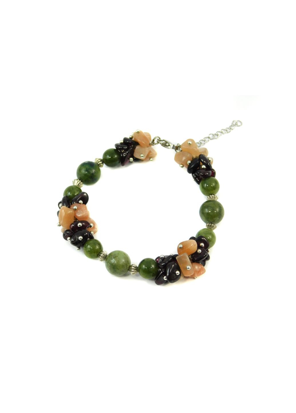 Эксклюзивный браслет "Стамбул" Жадеит, Гранат, Солнечный камень 17 Fursa fashion (322314285)